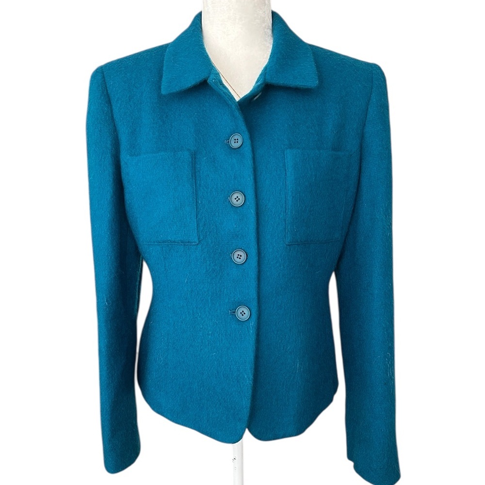Jones New  Fuzzy Mohair Wool Jacket Blazer size 10 ( like medium) - Picture 12 of 15